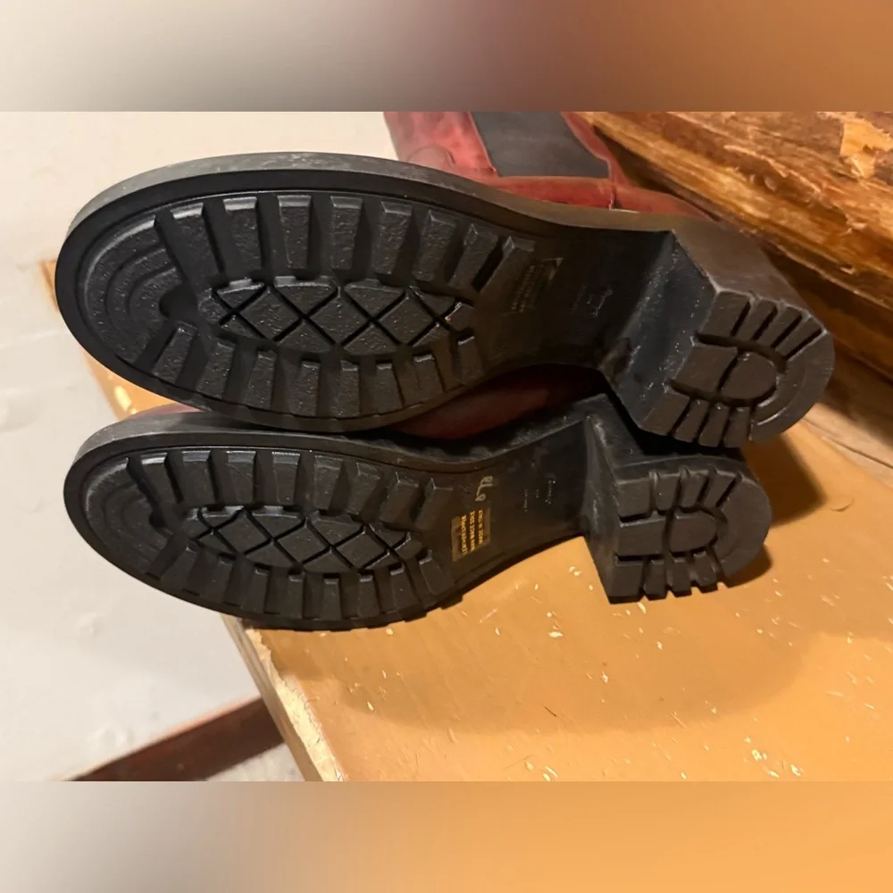 ♥️NWOT Gorgeous Made in Italy 39(8) Burgundy Emanuele Crasto 8 Boots - Picture 4 of 6